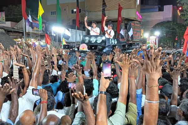 Minister Udhayanidhi campaign in support of Arun Nehru