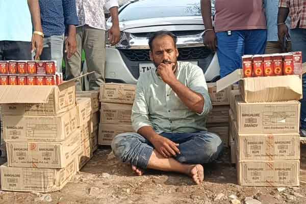 Karnataka liquor bottles seized during police raid