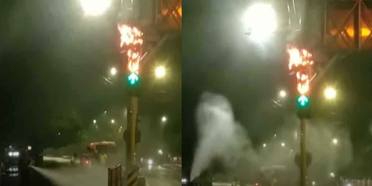 Burnt traffic signal!