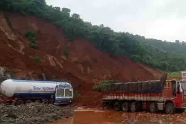 Truck driver incident in landslide collector comfort in person