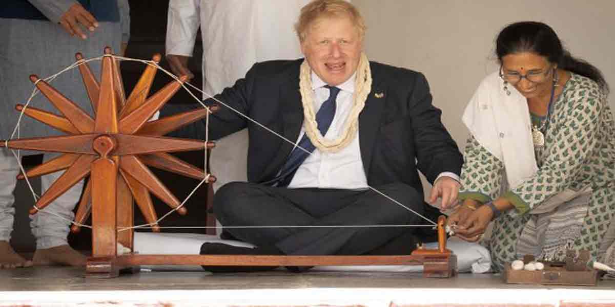 '' Sabarmati Ashram to Adani Meet '' - Boris Johnson completes first day journey