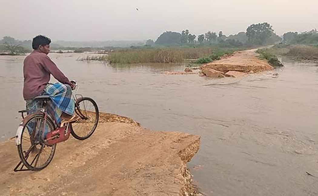 People suffering without a road due to sudden rain!