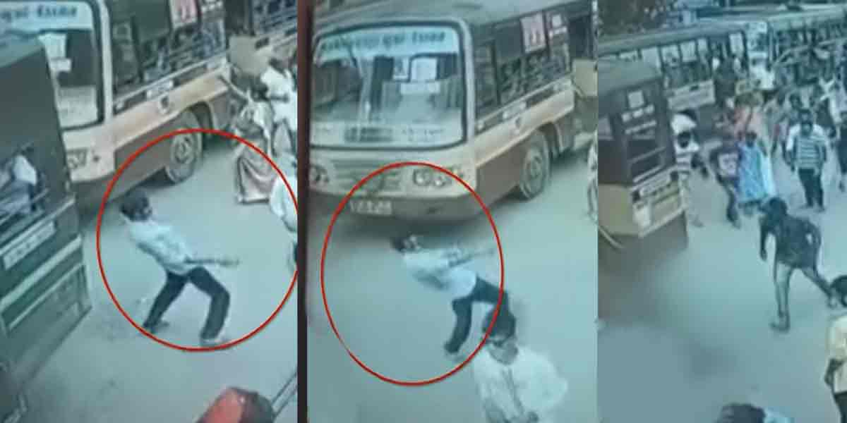 The young man who fell under the wheel of the bus while under the influence of alcohol... Shocking CCTV footage!