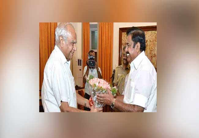 TAMILNADU CM PALANISAMY MEET GOVERNOR FOR TODAY