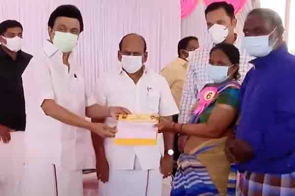Chief Minister MK Stalin who provided welfare assistance to the ST people