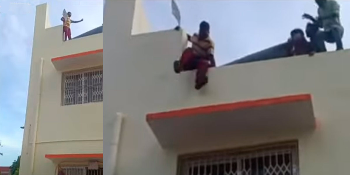 A protester tried to jump from the floor; Excitement in Egmore