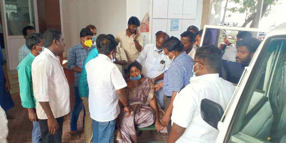 DMK woman chairman fainted after taking a pill at the collector's office!