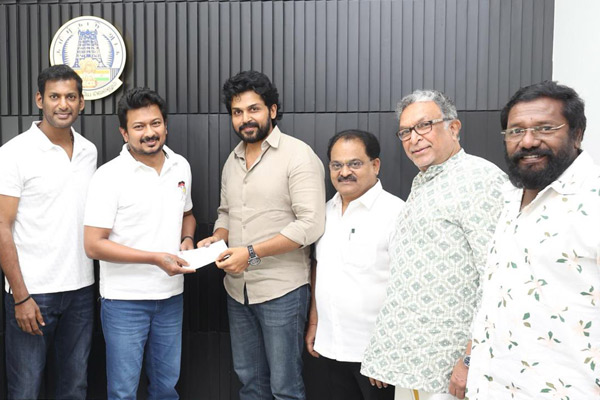 minister udhayanidhi helped to actors assoociation for nadigar sangam new building