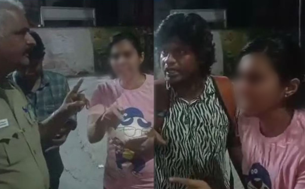 woman beaten a policeman in Chennai video goes viral on social media