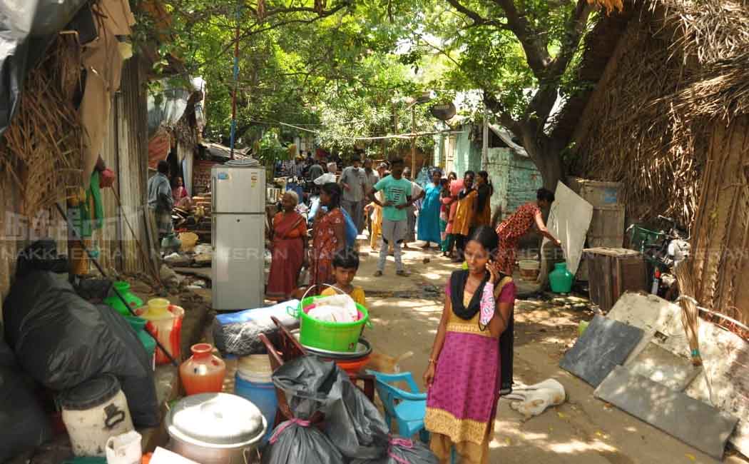 Naduvangarai area people relocated to slum boarding