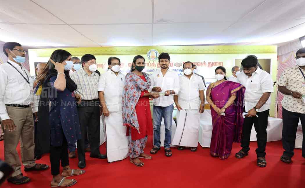 MLA Udayanithi Stalin who provided welfare assistance to the people