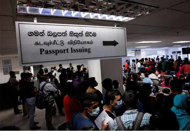 People waiting for passports to leave the country!