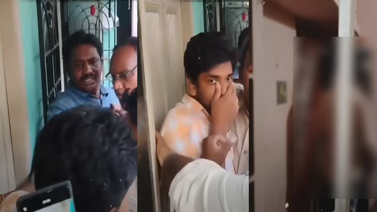 improper communication with the student; The husband who slammed the door and grabbed it