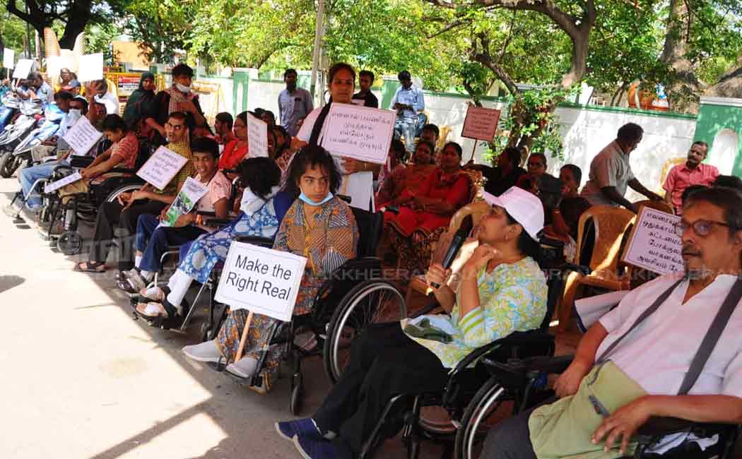 differently abled persons issue at chennai egmore rajarathinam stadium