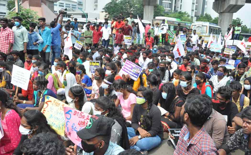 Students involved in the struggle against NEET selection