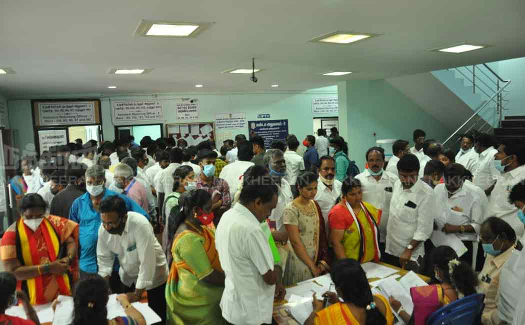 Various party candidates gathered to file nominations