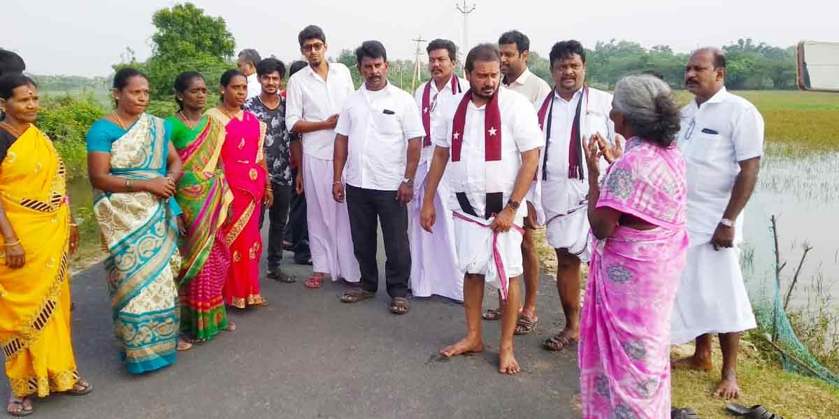 thamimun Ansari visit flood affected in Thirukarukkavur