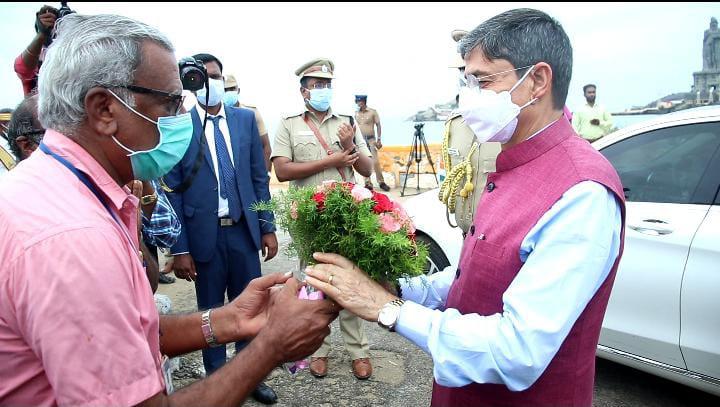 Governor of Tamil Nadu RN Ravi who came to Kanyakumari with his family