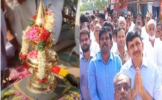 trichy kanakiliyanallur temple celebration ministries nehru and sekar babu particpated 