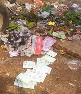  ration cards in Trash;police investigation