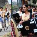 Laptop and bicycle in Pongal for students