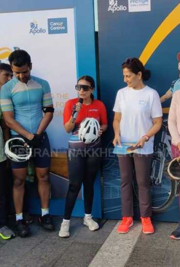 Aishwarya Rajinikanth participated in the cycle marathon